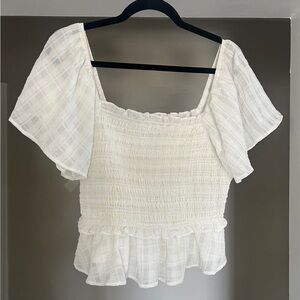 White ASTR smocked blouse. Size M.